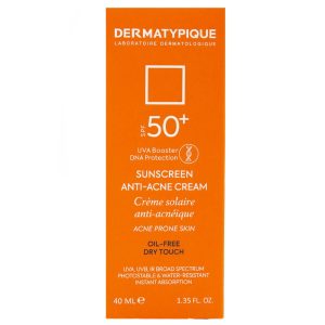 کرم ضد آفتاب آنتی آکنه درماتیپیک بی رنگ مناسب پوست چرب و جوش دار SPF 50+